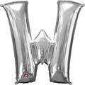 Anagram 33 in. Letter W Silver Supershape Foil Balloon 78434